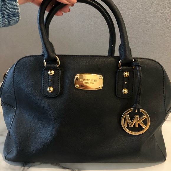 Bags Michael Kors Designer Womens Small Black Leather Tote Bag Poshmark